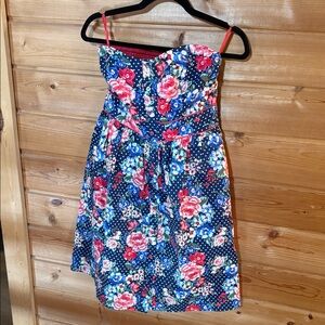torrid Navy Floral Mini Dress with Pink Straps